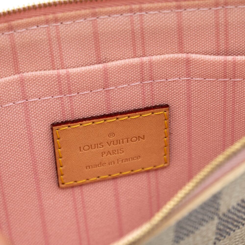 Louis Vuitton Damier Azur Neverfull MM GM Pochette Rose Ballerine - Picture 7 of 7